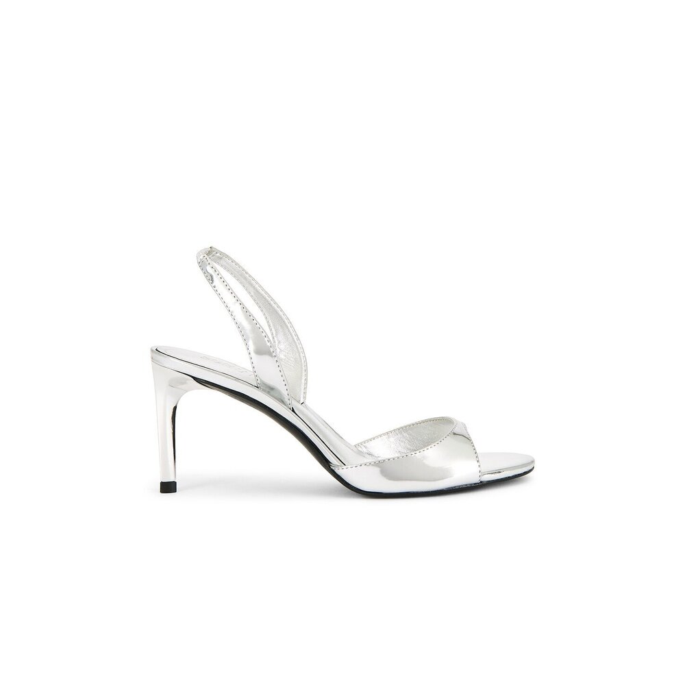 NIB SCHUTZ Scarlett Silver Metallic Slingback Heels Size 8.5